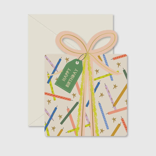 Greeting Card - Birthday Gift Star Candles