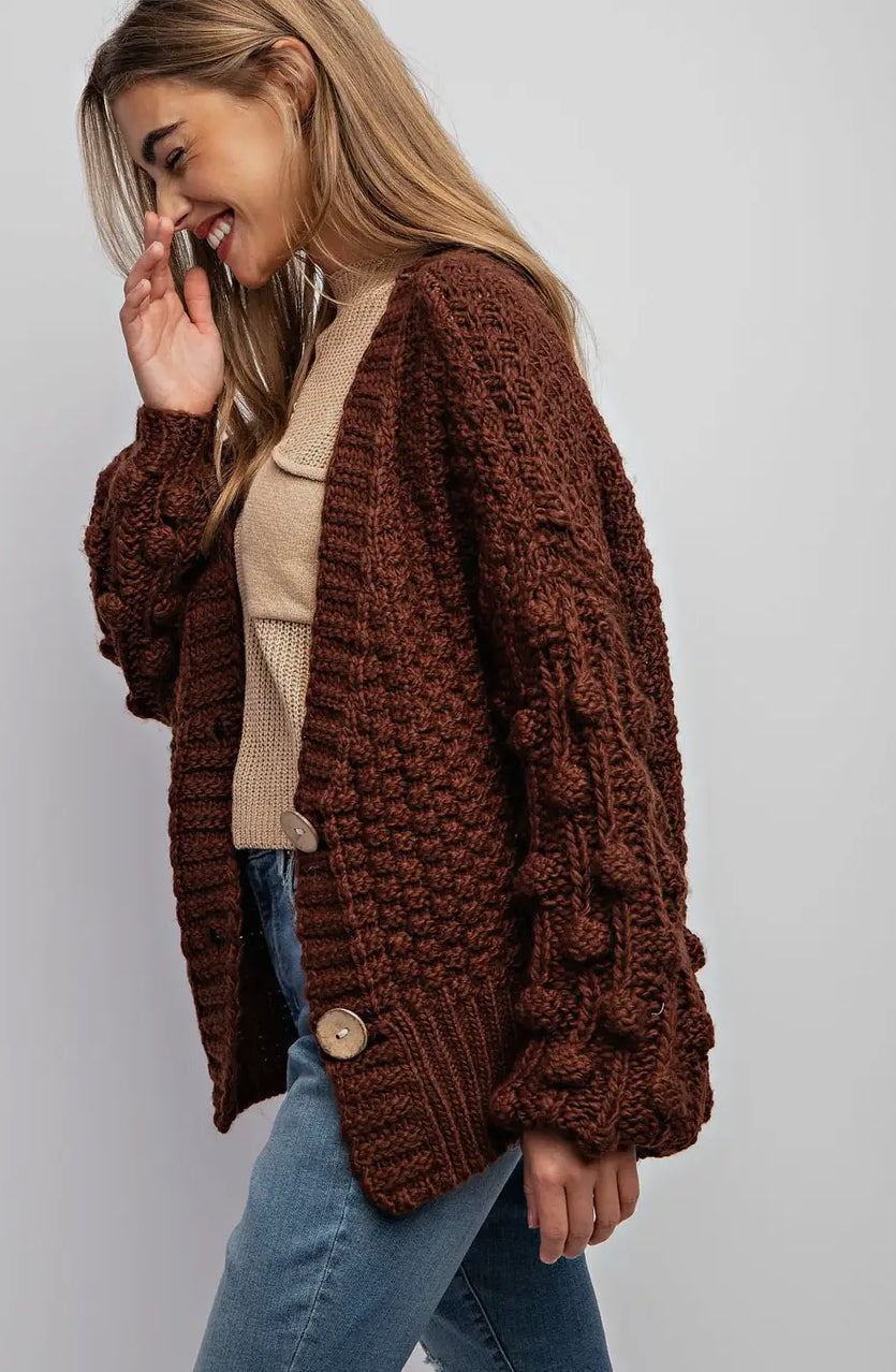 Chocolate Knitted Cardigan