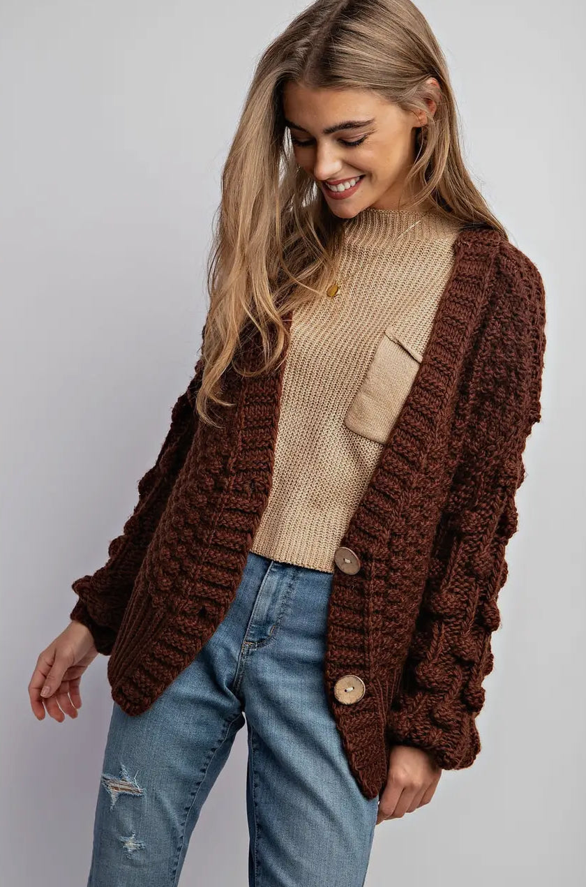 Chocolate Knitted Cardigan