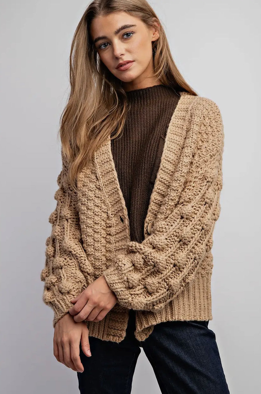 Taupe Knitted Cardigan