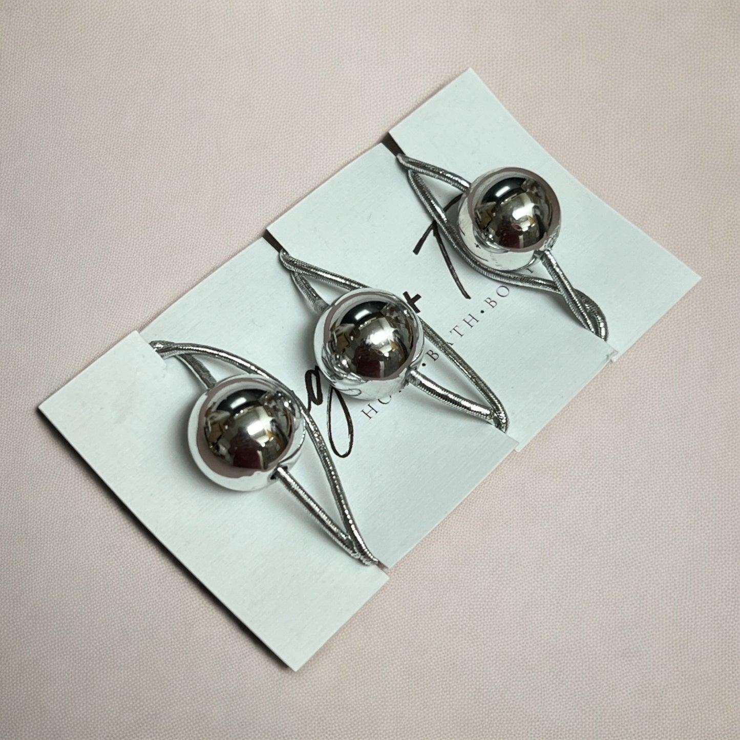 Silver Hair Tie 3 pack