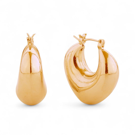 14k Gold Puff Earrings