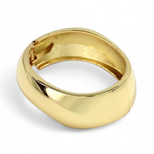 Gold Asymmetric Hinged Bangle Bracelet